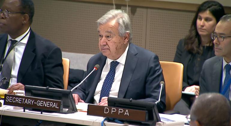 Secretary-General António Guterres delivers remarks to the Committee on the Exercise of the Inalienable Rights of the Palestinian People.