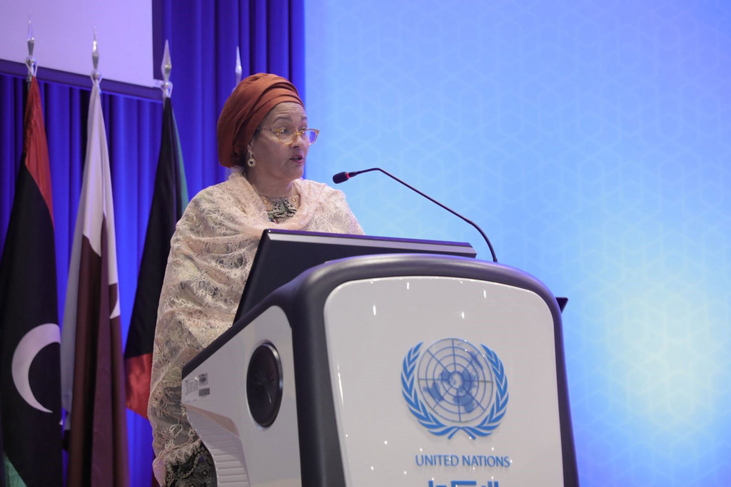 UN Deputy Secretary-General Amina Mohammed speaks at the opening of the 2024 Arab Forum for Sustainable Development in Beirut, Lebanon.